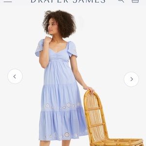 Draper James Emily Embroidered midi dress NWT